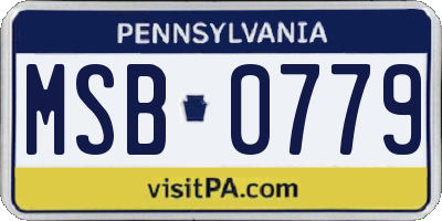 PA license plate MSB0779