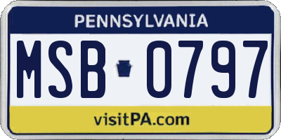 PA license plate MSB0797