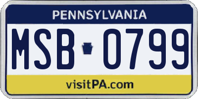 PA license plate MSB0799