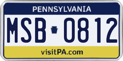 PA license plate MSB0812