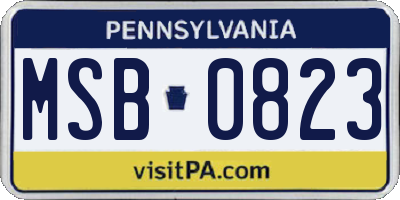 PA license plate MSB0823