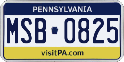 PA license plate MSB0825