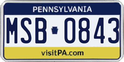 PA license plate MSB0843