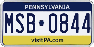 PA license plate MSB0844