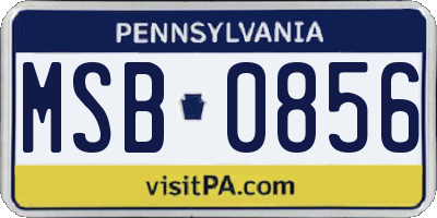 PA license plate MSB0856