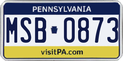 PA license plate MSB0873