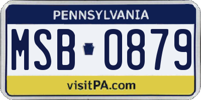 PA license plate MSB0879