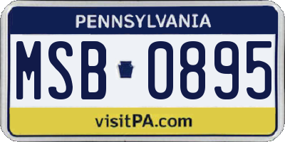 PA license plate MSB0895