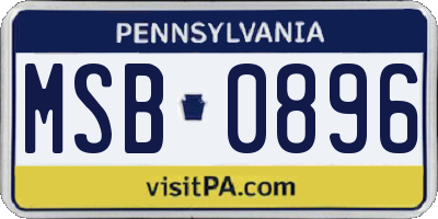 PA license plate MSB0896
