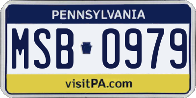 PA license plate MSB0979