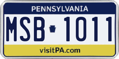 PA license plate MSB1011