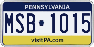 PA license plate MSB1015