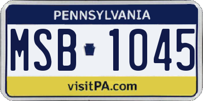 PA license plate MSB1045