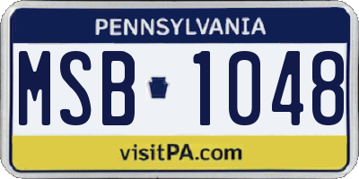 PA license plate MSB1048
