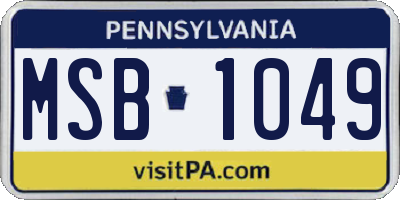 PA license plate MSB1049