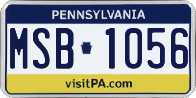 PA license plate MSB1056