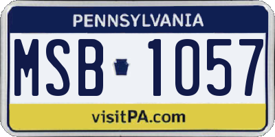 PA license plate MSB1057