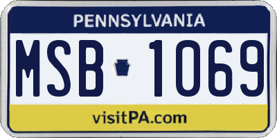 PA license plate MSB1069