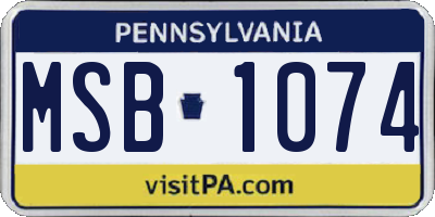 PA license plate MSB1074