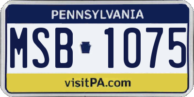 PA license plate MSB1075