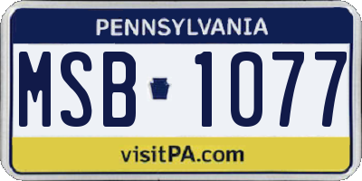 PA license plate MSB1077