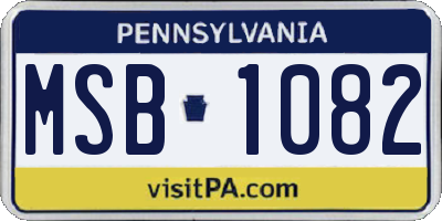 PA license plate MSB1082