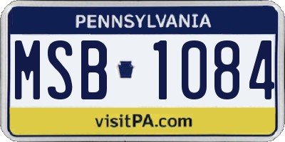 PA license plate MSB1084