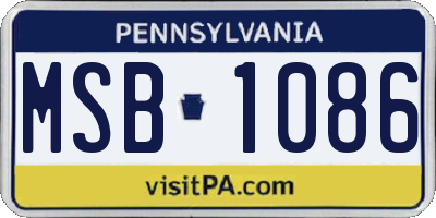 PA license plate MSB1086