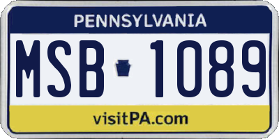 PA license plate MSB1089