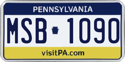 PA license plate MSB1090