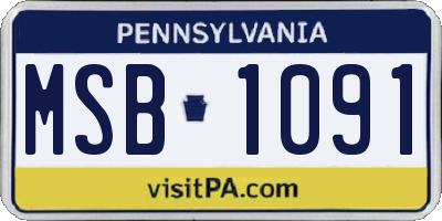 PA license plate MSB1091