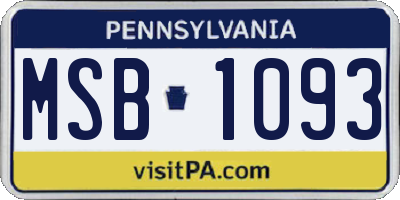 PA license plate MSB1093