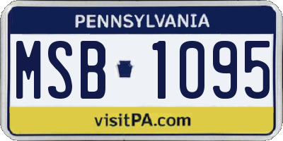 PA license plate MSB1095