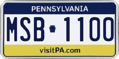 PA license plate MSB1100