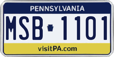PA license plate MSB1101