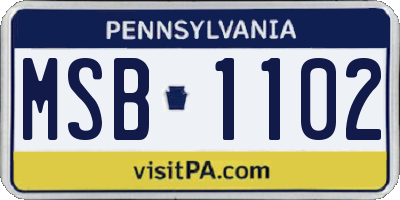 PA license plate MSB1102