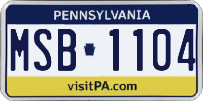 PA license plate MSB1104