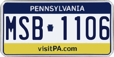 PA license plate MSB1106