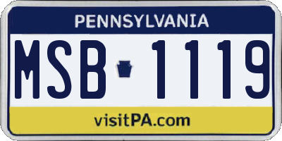 PA license plate MSB1119