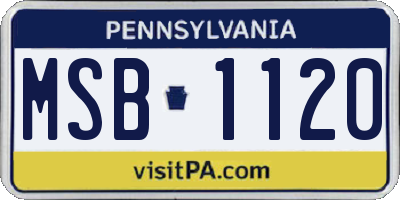 PA license plate MSB1120