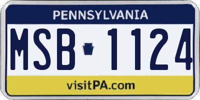 PA license plate MSB1124