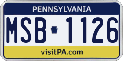 PA license plate MSB1126
