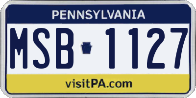 PA license plate MSB1127