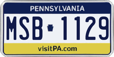 PA license plate MSB1129