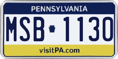 PA license plate MSB1130