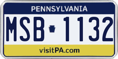 PA license plate MSB1132