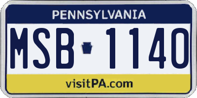 PA license plate MSB1140