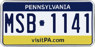 PA license plate MSB1141
