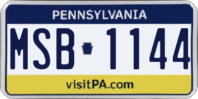 PA license plate MSB1144