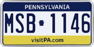PA license plate MSB1146